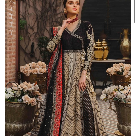 Pre-owned Pakistani formal bridal maxi Designer 3 piece Maxi dress - Picture 1 of 8